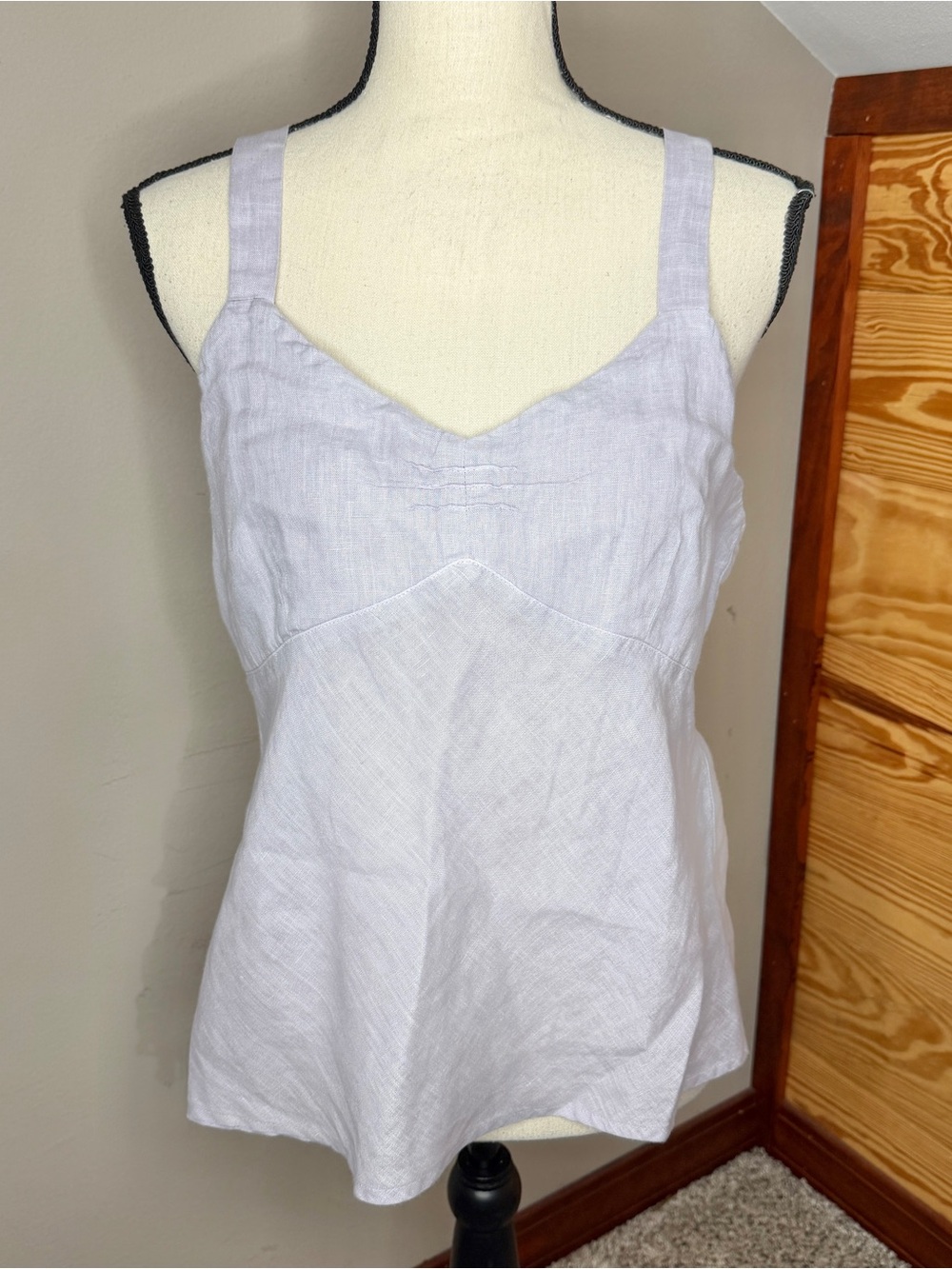 Vintage CP Shades 100% Linen V-Neck Camisole Tank Top Lavender Purple Medium M